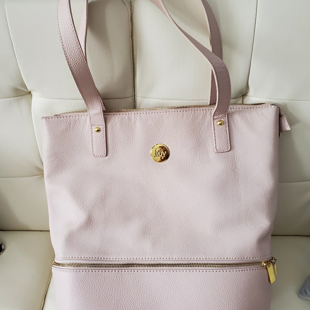 Joy Mangano leather tote with accessories - Picture 2 of 9